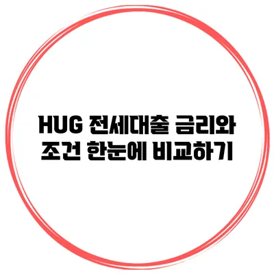 HUG 전세대출 금리와 조건 한눈에 비교하기