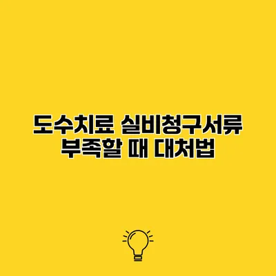 도수치료 실비청구서류 부족할 때 대처법