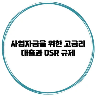 사업자금을 위한 고금리 대출과 DSR 규제